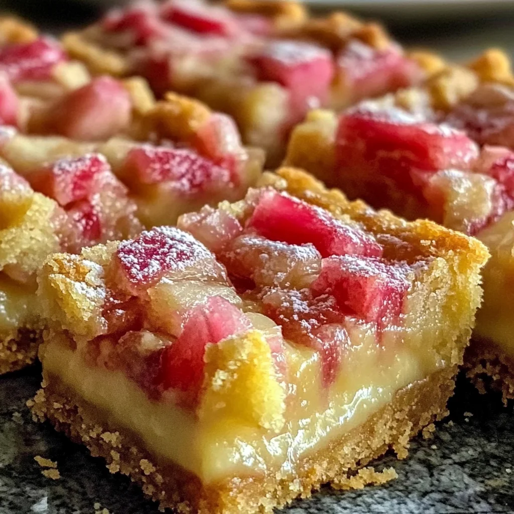 Creamy Rhubarb Custard Bars