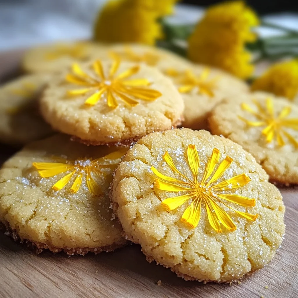 Dandelion Shortbread Cookies