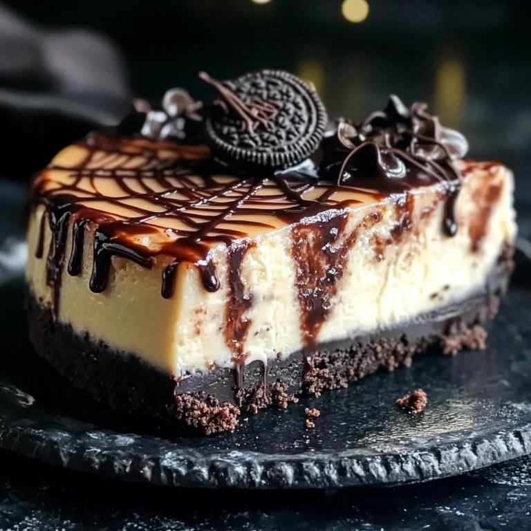 Decadent Spider Web Chocolate Cheesecake with Oreo Crust