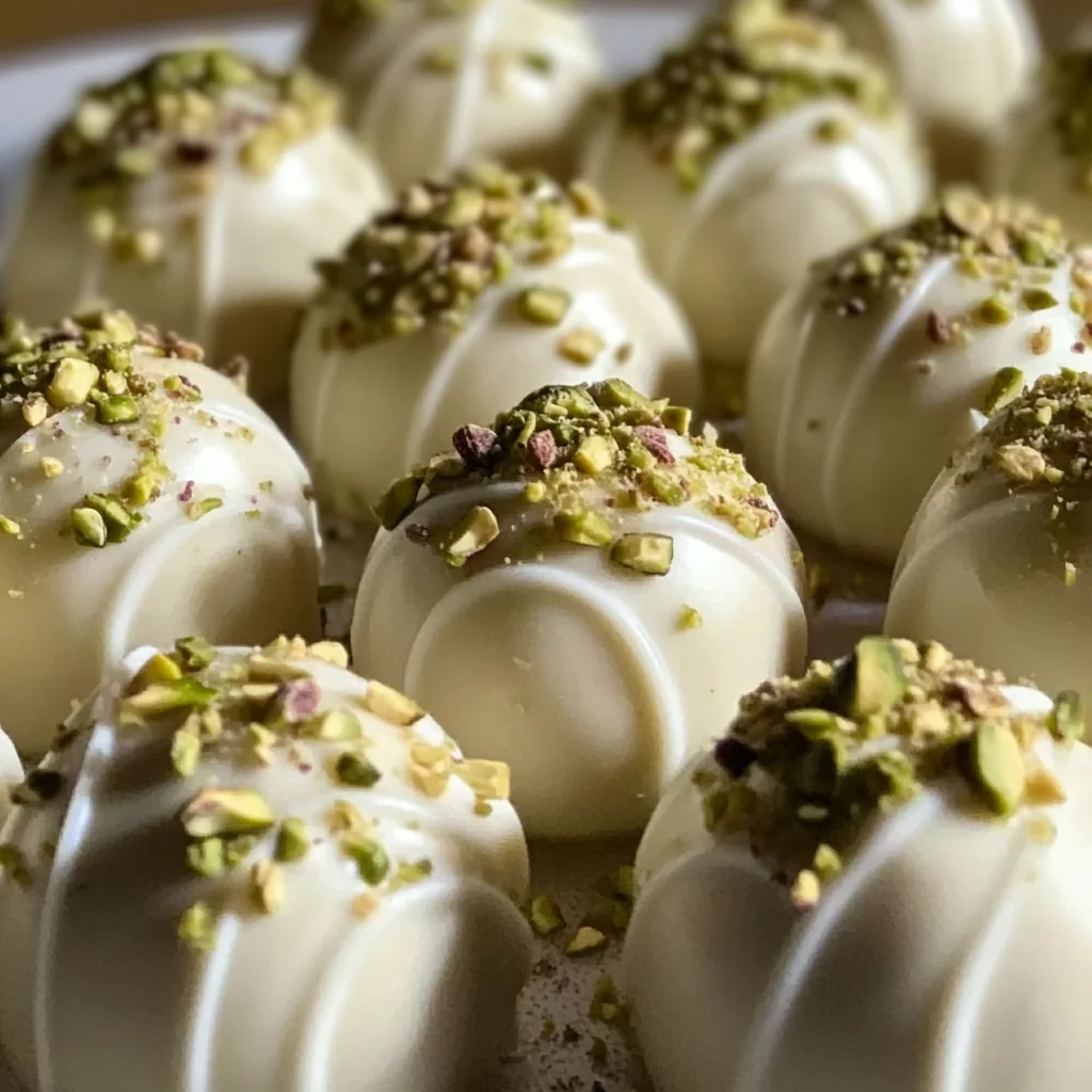 Divine White Chocolate and Pistachio Truffles