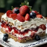 Easy No-Bake Patriotic Strawberry Icebox Cake