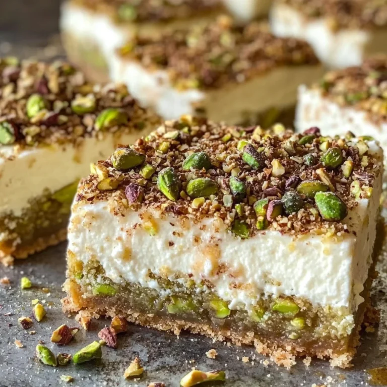 Experience the Delight of Greek Honey Pistachio Cheesecake Bars Today!