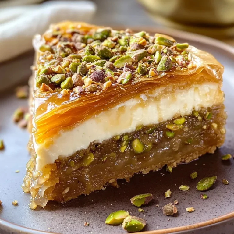 Honey Pistachio Baklava Cheesecake