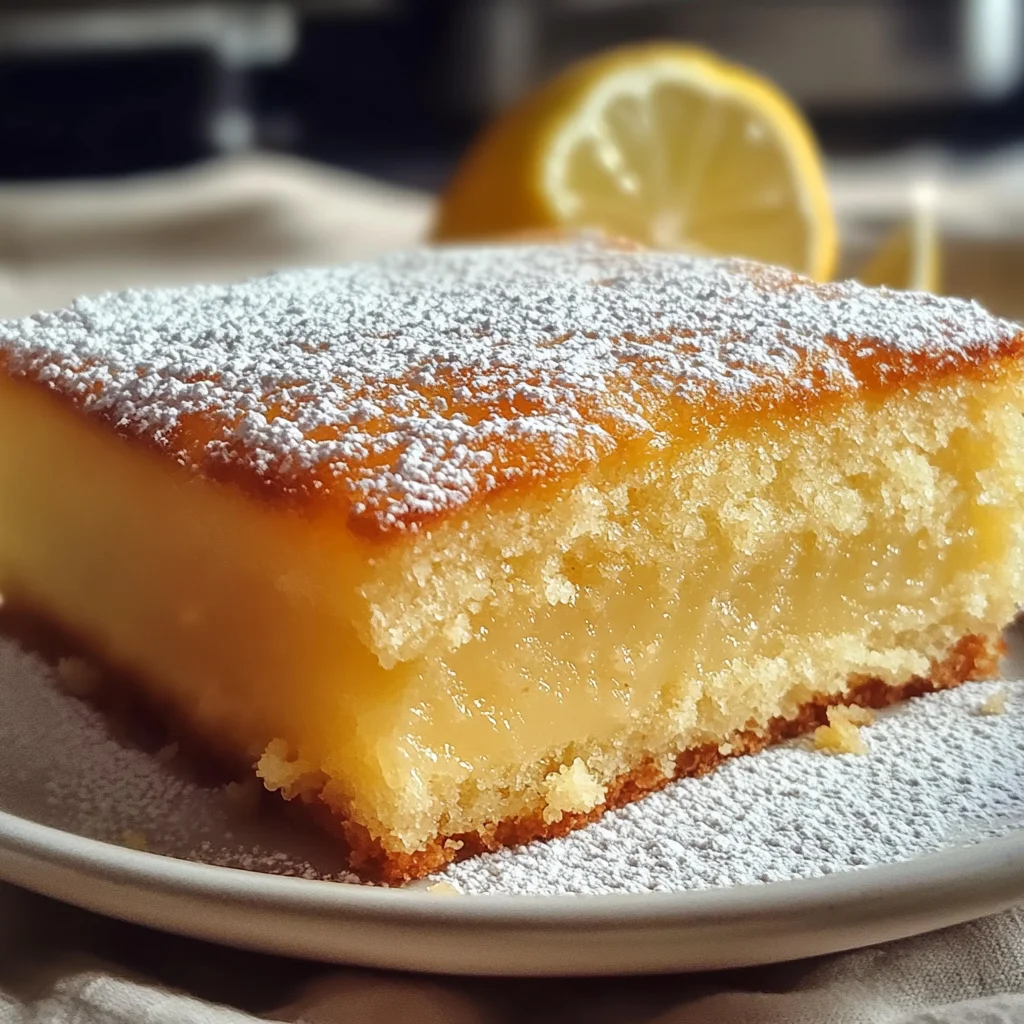 Traditional Irish Lemon Pudding Cake Dessert